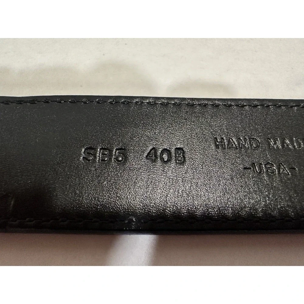 Galco Leather Belt SN5 B40 Solid Brass Buckle Hand Made Mens Black Adjustable